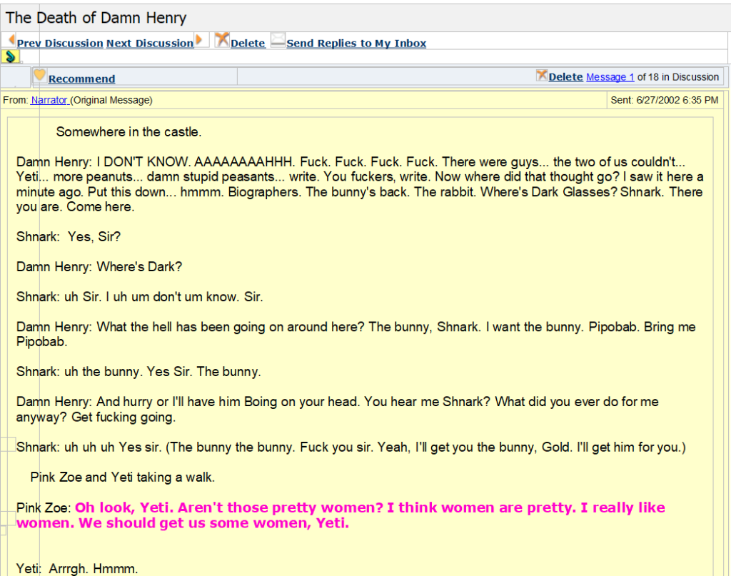 Screenshot of Dialogue